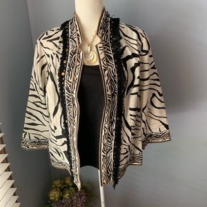 Chico’s Linen Animal Print Jacket